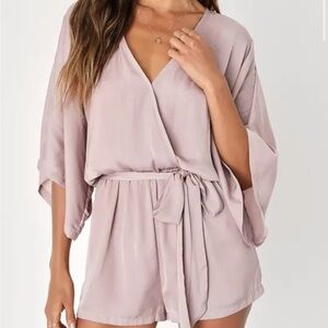 LULUS Ain’t It Grand Mauve Wrap Romper